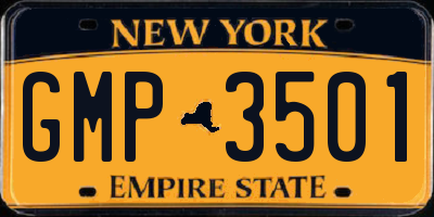 NY license plate GMP3501