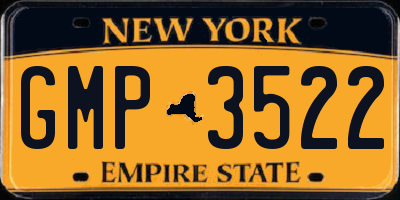 NY license plate GMP3522