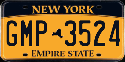 NY license plate GMP3524