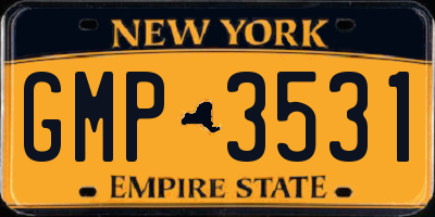 NY license plate GMP3531