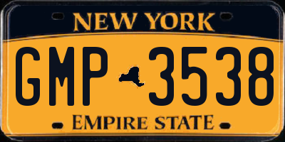 NY license plate GMP3538