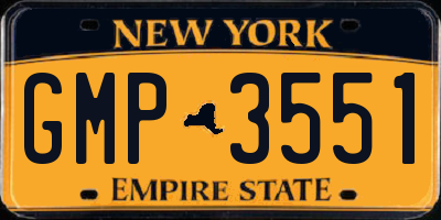 NY license plate GMP3551