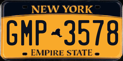 NY license plate GMP3578
