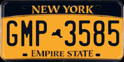 NY license plate GMP3585