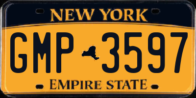 NY license plate GMP3597