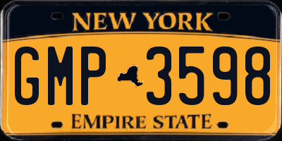 NY license plate GMP3598