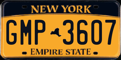 NY license plate GMP3607
