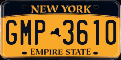 NY license plate GMP3610