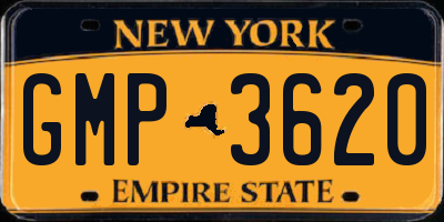 NY license plate GMP3620