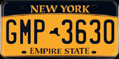 NY license plate GMP3630