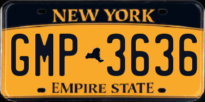 NY license plate GMP3636