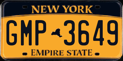 NY license plate GMP3649
