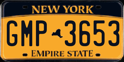 NY license plate GMP3653