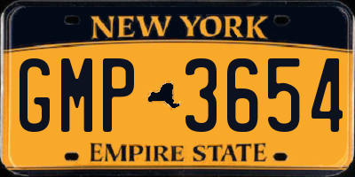 NY license plate GMP3654