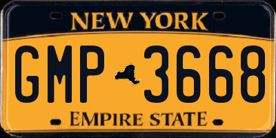 NY license plate GMP3668