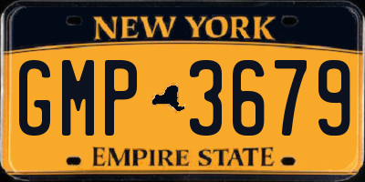 NY license plate GMP3679