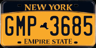 NY license plate GMP3685
