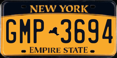 NY license plate GMP3694