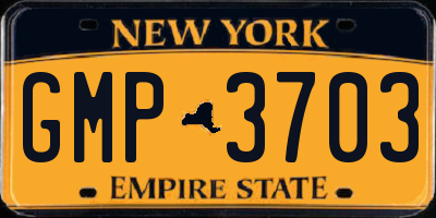 NY license plate GMP3703