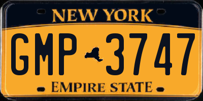NY license plate GMP3747