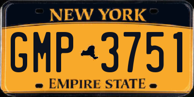 NY license plate GMP3751