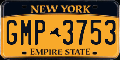 NY license plate GMP3753