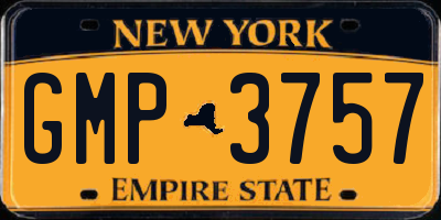 NY license plate GMP3757