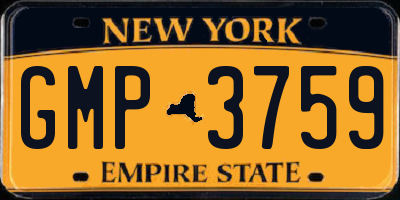 NY license plate GMP3759
