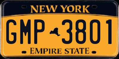 NY license plate GMP3801