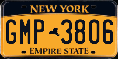 NY license plate GMP3806