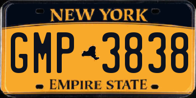 NY license plate GMP3838