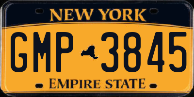 NY license plate GMP3845