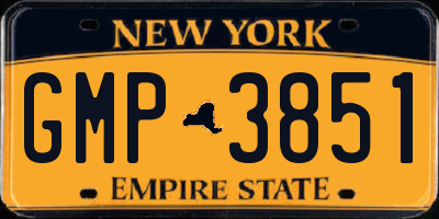 NY license plate GMP3851