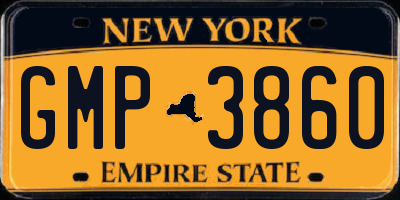 NY license plate GMP3860