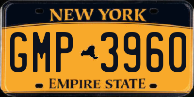 NY license plate GMP3960