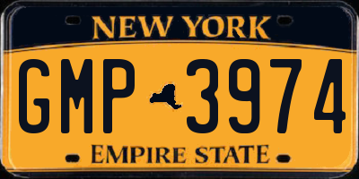 NY license plate GMP3974