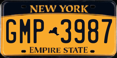 NY license plate GMP3987