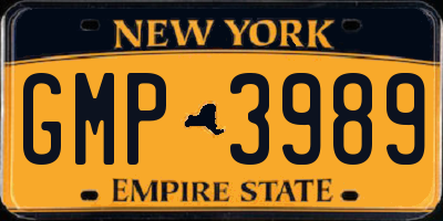 NY license plate GMP3989