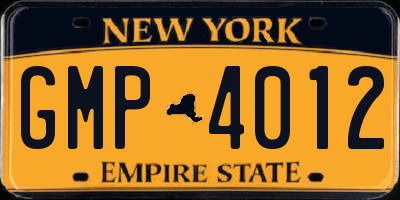 NY license plate GMP4012