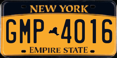 NY license plate GMP4016