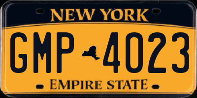 NY license plate GMP4023