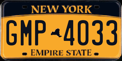 NY license plate GMP4033
