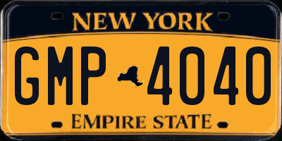 NY license plate GMP4040