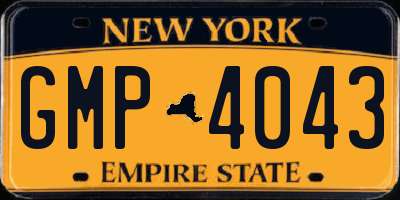 NY license plate GMP4043