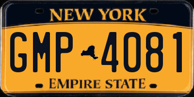 NY license plate GMP4081