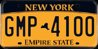 NY license plate GMP4100