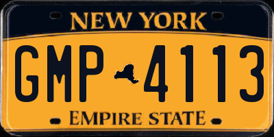 NY license plate GMP4113