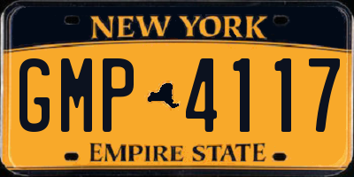 NY license plate GMP4117