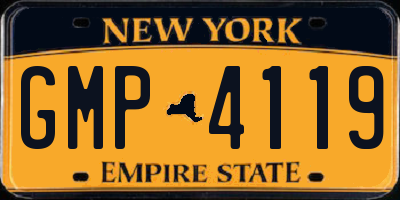 NY license plate GMP4119