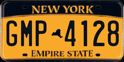 NY license plate GMP4128
